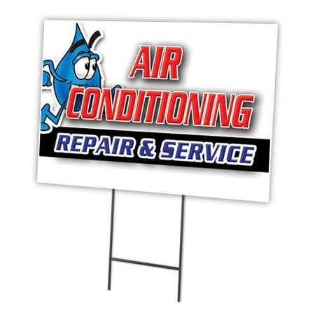 SIGNMISSION Ac Repair & Service Yard & Stake outdoor plastic coroplast window, C-1216-DS-Ac Repair & Service C-1216-DS-Ac Repair & Service